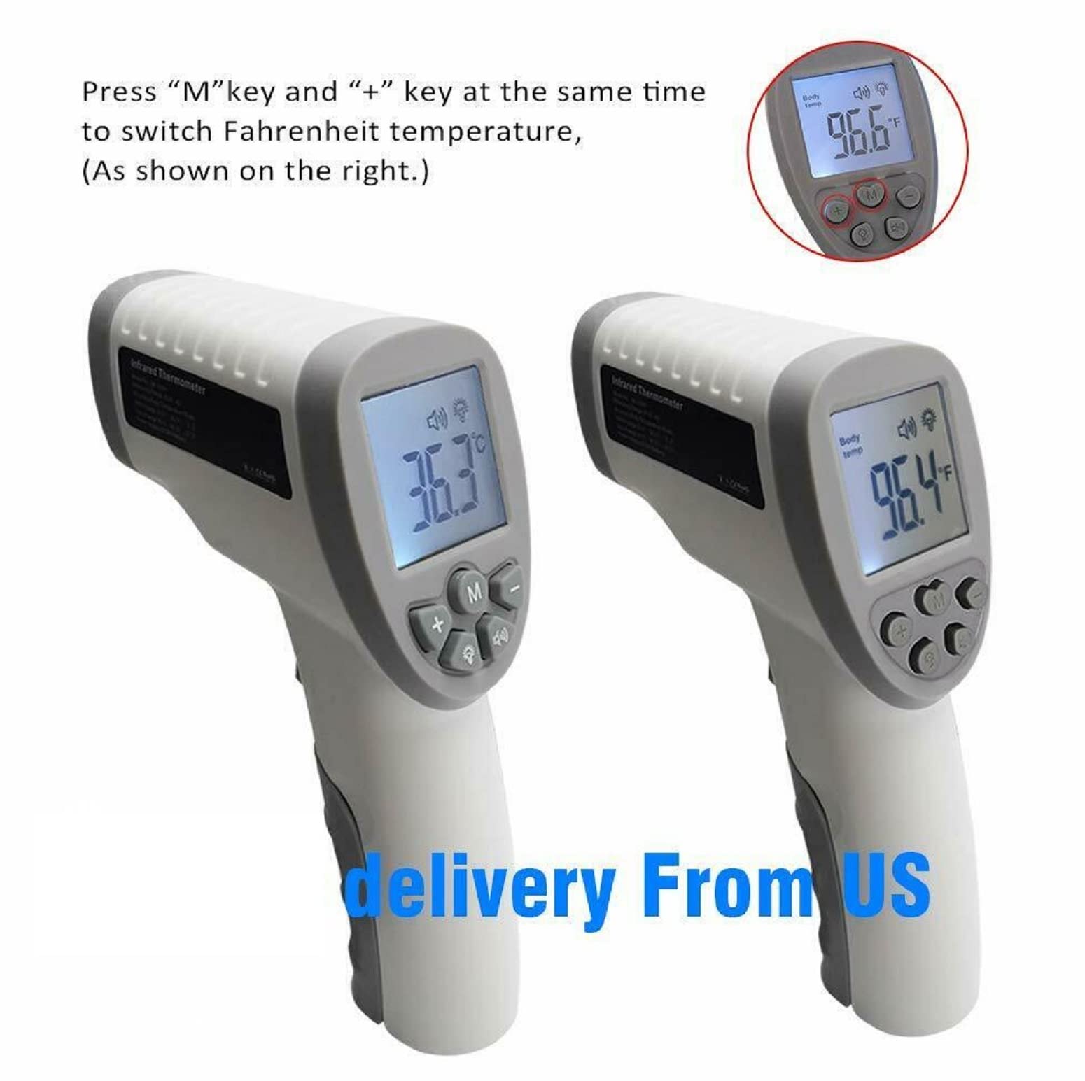 Infrared Thermometer for Adults, Kids and Object, Non-Contact Forehead Thermometer with Object Mode Function, Touchless Infrared Digital Temperature Gun, Fever Alert and Set Memory Recall