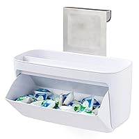 YouCopia DoorStash Dishwasher Pod Holder Lid, Hanging Storage Container for Detergent, Speckled White