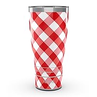Tervis Traveler Summer Essentials - Picnic Gingham Triple Walled Insulated Tumbler Travel Cup Keeps Drinks Cold & Hot, 30oz, Stainless Steel