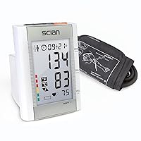 Scian Blood Pressure Monitor - Upper Arm Cuff with Storage Case, Extra Large LCD Dispay, Automatic High Blood Pressure Cuff for Home Use(White)