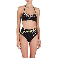 Emporio Armani Women's Standard Band & High Brief Embroidery Signature Bikini Sets