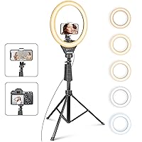 12'' Selfie Ring Light with 62’’ Tripod Stand for Video Recording, Live Streaming(YouTube, Instagram, TIK Tok), Compatible with Phones, Cameras and Webcams