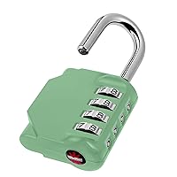 CL11KG Combination Lock, 4 Digit Outdoor Combination Padlock Set Your own Combination for Gym Locker Lock, School, Gates, Doors, Toolbox, Hasps and Storage (Khaki-Green *1)
