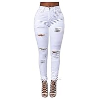 Women's High Waisted Jeans for Women Ripped Skinny Stretch Jeans Distressed Butt Lifting Denim Pants