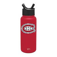 Simple Modern Officially Licensed NHL Water Bottle with Straw Lid Insulated Stainless Steel Thermos Gift | Summit Collection | 32oz
