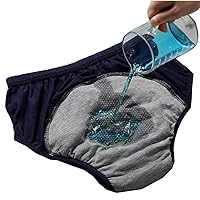 Cotton Leakproof Underwear Incontinence Panties Elderly Men Post Surgical Care Reusable Absorbent Briefs Cloth Diapers (Color : Green, Size : Large)