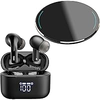 TOZO T20 Wireless Earbuds Bluetooth Headphones 42 Hrs Playtime W1 Wireless Charger, 10W Qi-Certified Fast Charging Pad