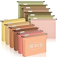 36 Pcs Poly Plastic 3.5 inch Expanding Hanging File Folders Letter Size, Waterproof and Expandable Hanging Folders for Filing Cabinet, File Folders with 1/5-cut Adjustable Tabs