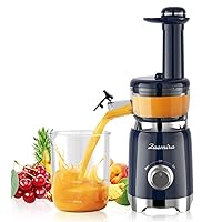 Cold Press Juicer, ZASMIRA Juicer Machines for Vegetable and Fruit with Upgraded Juicing Technology, Powerful Quiet Motor, Compact Size for Space-Saving Juicer, Easy to Clean