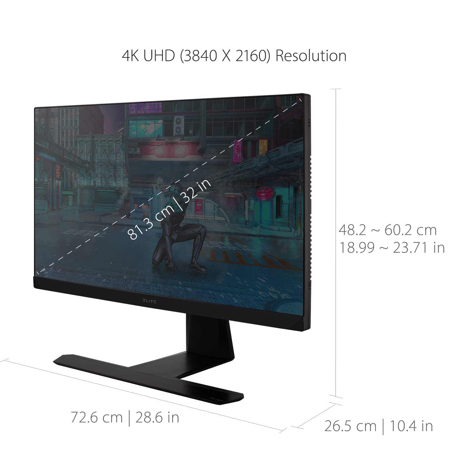 ViewSonic ELITE XG321UG 32 Inch 4K IPS 144Hz Gaming Monitor with G-Sync, Mini LED, Nvidia Reflex, HDR1400, Advanced Ergonomics, HDMI and DP for Esports,Black
