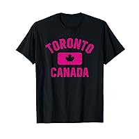 Toronto Canada Gym Style Distressed Magenta Print T-Shirt