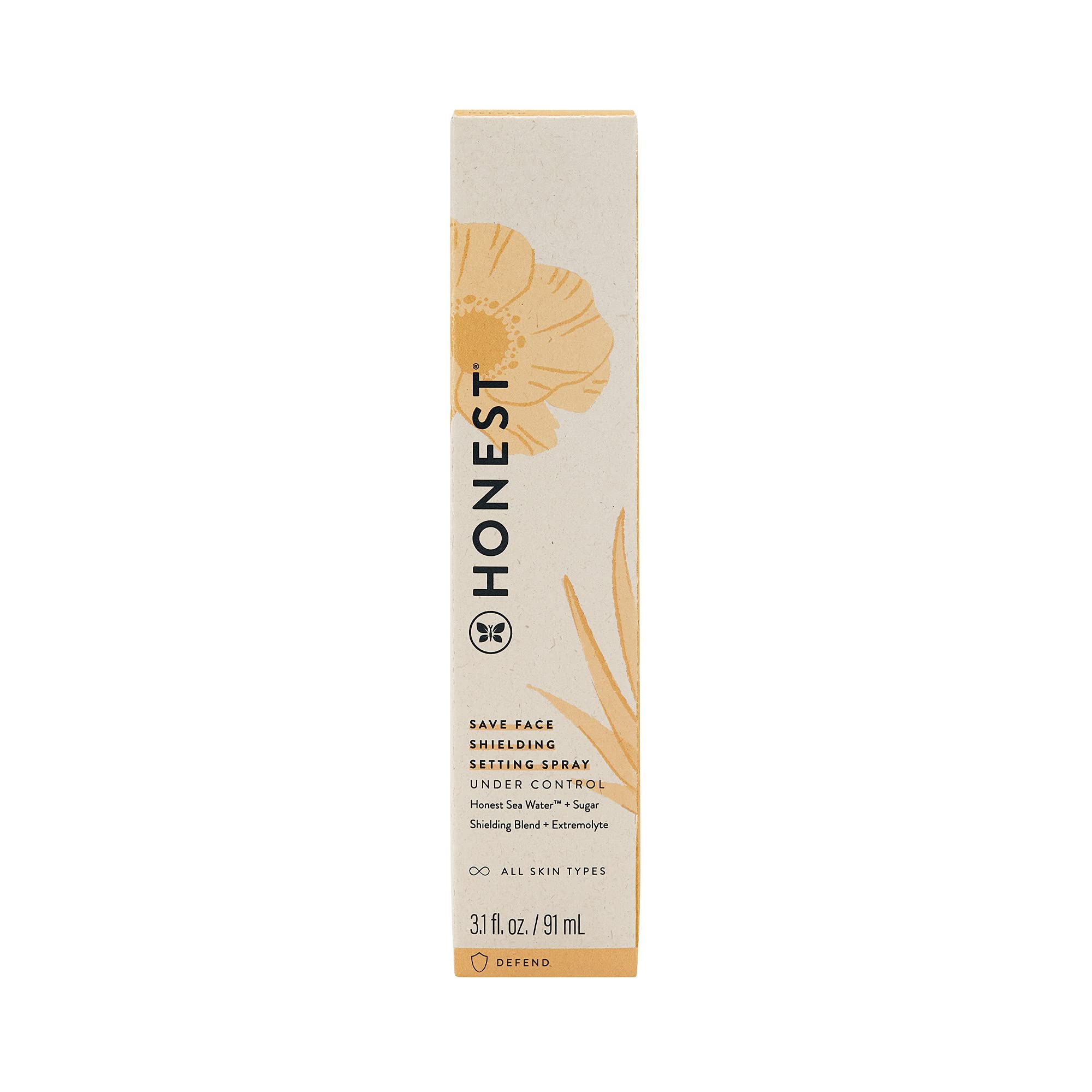 Honest Beauty Save Face Shielding Setting Spray with Extremolyte | Defend against UV and blue light | Oil free + EWG Certified + Vegan + Cruelty free | 3.1 fl. oz.