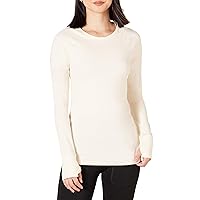 Amazon Essentials Women's Brushed Tech Stretch Long-Sleeve Crewneck Shirt (Available in Plus Size)