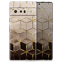 Modern Gold Hex V1 Skin Decal Vinyl Full-Body Wrap Kit Compatible with Google Pixel 6 Pro