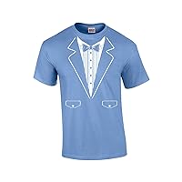 Funny Formal Tuxedo with Bowtie Classy Men's Short Sleeve T-Shirt Humorous Wedding Bachelor Party Retro Tee-Carolina-Large