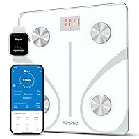 Smart BMI,Weight Scale,Wireless, Digital Bathroom Body Composition/Fat Analyzer with Smartphone App sync with Bluetooth, 400 lbs - White Elis 1