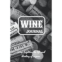 Wine Journal: Black and White Wine Log Book Journal - Guided Wine Tasting Notes for Wine Lovers (Large 6