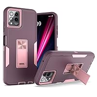 Case for T-Mobile Revvl 6 Pro 5G,Military Grade TPU+PC Case,[Built-in Kickstand] Dual-Layer Design Heavy Duty Protection Magnetic Phone Case for T-Mobile Revvl 6 Pro 5G/T-Mobile T Phone Pro 5G (Pink)