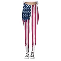 Womens July Fourth Skimpy Workout Leggings High Waist High Rise July Fourth Memorial Day Scrunch Butt Yoga Pants Gym