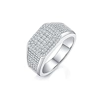 10K 14K 18K Gold Men's Cluster Natural Diamond Enagement Ring Micro Pave Diamond Square Ring for Men Fathers Day Jewelry Gift