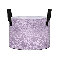 Purple Floral Grow Bags 5 Gallon Fabric Pots with Handles Heavy Duty Pots for Plants Nonwoven Fabric Pots Thickened Plant Grow Bag for Garden Vagetables Flower Tomato