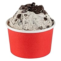 Restaurantware Coppetta 3-Ounce Dessert Cups 50 Disposable Ice Cream Cups - Lids Sold Separately Heavy-Duty Red Paper Frozen Yogurt Bowls For Hot And Cold Foods Perfect For Gelato Or Mousse