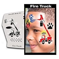 Face Painting Stencil - StencilEyes Profile Fire Truck