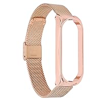 Smartwatch Metal Band, Durable Fashionable Perfect Fit Replacement Watch Wristband for Mi Band 6 Smartwatch(Rose Gold)