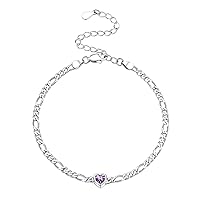 PROSILVER Women Silver Chain Bracelet, Dainty Birthstone Jewelry-Send Gift Box