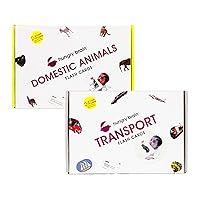 hungry brain Domestic Animals & Transport Flash Cards for Kids I A5 Size, 48 Flash Cards for Babies 3 Months to 6 Years I Early Learning Material to Develop Attention, Focus of Children