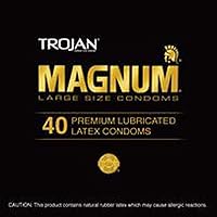 Trojan Magnum Latex Condoms Canister, 40 Count