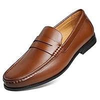 Journey West Mens Penny Loafers with Genuine Leather Business Dress Slip on Loafer Shoes for Men