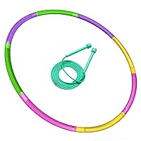 Toy Color Hoop and Jump Rope for Kids, Detachable & Size Adjustable Plastic Colourful Exercise Hoop for Boys and Girls Party Games, Gymnastics, Dog Agility Equipment, Christmas Wreath