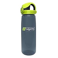 Nalgene On the Fly BPA-Free Water Bottle, Charcoal w Charcoal/Lime, 24 oz