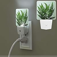 Plug-in Led Night Light Lamp Natural Plant Leaf Print Night Light with Dusk to Dawn Sensor Plug in Indoor Decorative Nightlights for Bedroom Hallway Bathroom Kitchen