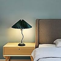 YCLZNB Table Lamp,Pleated Table Lamp,E27,Without Light Source,Adjustable Lampshade Angle,Push Switch,R's Light Luxury,Can be Used in Office,Living Room,Bedroom,Bar,Design Room, Etc. (Color : Green)