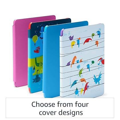 Kindle Kids (2019 release), a Kindle designed for kids, with parental controls - Rainbow Birds Cover.