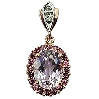 Kunzite Natural Gemstone Oval Shape Pendant 925 Sterling Silver Casual Jewelry | Rose Gold Plated
