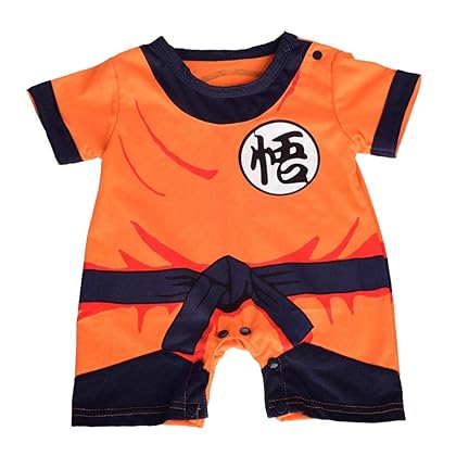 Lito Angels Baby Infant Boys Anime Cosplay Costume Onesie Romper Dress Up Size 1-18 Months, Orange