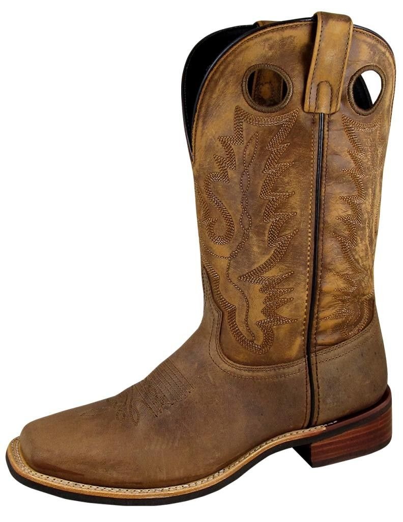Smoky Mountain Boots | Landry Series | Men’s Western Boot | Square Toe | Genuine Leather | Rubber Sole & Block Heel | Man-Made Lining & Leather Foot | Steel Shank & PVC Welt