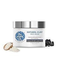 The Moms Co. Natural Clay Face Mask with Moroccan Lava Clay & Activated Charcoal | Control Acne, Tighten Pores & Brightens l Normal to Oily Skin