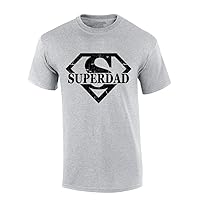Mens Fathers Day Tshirt Superdad Superhero Dad Funny Short Sleeve T-Shirt