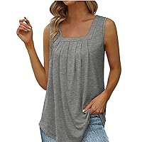 Summer Tank Tops for Women 2023 Trendy Floral Sleeveless Loose tee Shirts Ladies Plus Size Casual Flowy Tunic Blouses Vest
