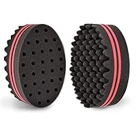 2 PCS Hair Sponges for Black Men Curls Magic Barber Afro Curls Double-Sided Twist Brush for Black Hair Styling Tool