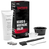 Barbers Choice 3 Application Beard and Mustache Dye For Men, 6 weeks of Cover For Gray Facial Hair, Jet Black