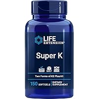 Super K, 150 Softgels, with Vitamin K1 and K2 - MK4 & MK7