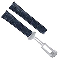 Ewatchparts 20MM LEATHER WATCH BAND STRAP COMPATIBLE WITH TAG HEUER CARRERA CHRONO BLUE FIT FC-5037-39