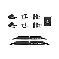 OutdoorMaster Universal Car Soft Roof Rack Pads, Car Rack for Kayak Surfboard SUP Canoe Include 4 Heavy Duty Tie Down Straps, 4 Tie Down Rope, 4 Quick Loop Strap and Storage Bag