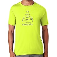 Men's Moisture-Wicking Namaste Lotus Pose Yoga Tee Shirt