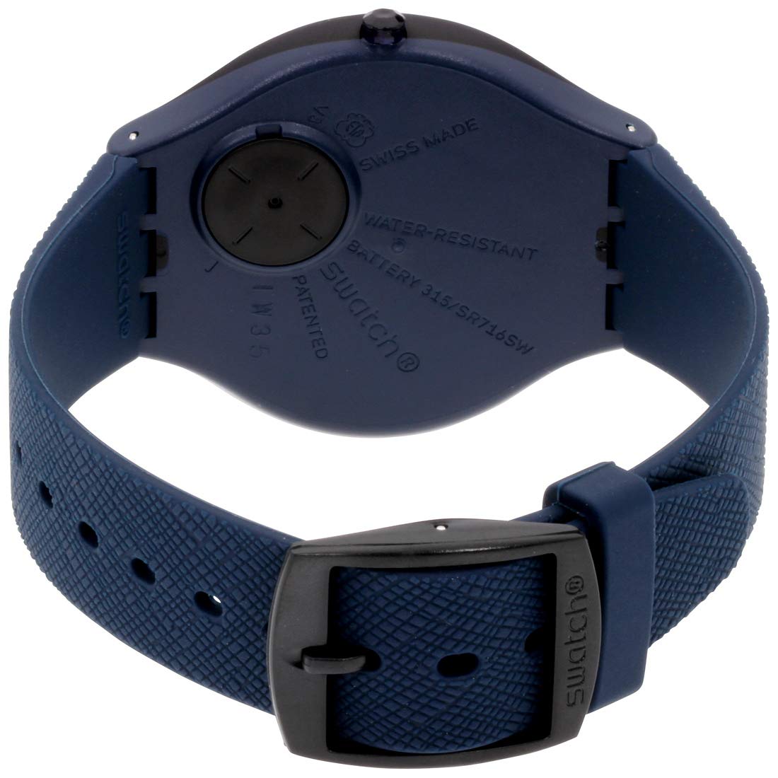 Swatch Men's Quartz Watch with Silicone Strap, Blue, 21 (Model: SVUN106)